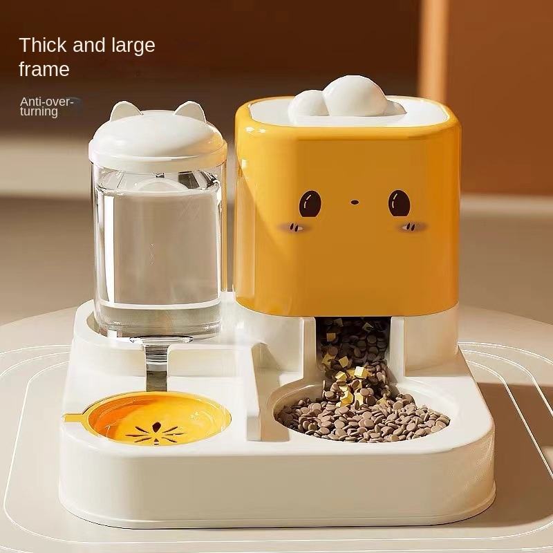 Cartoon Cat and Dog All-in-One Pet Food Water Bowl New Eco-Friendly Automatic Feeder